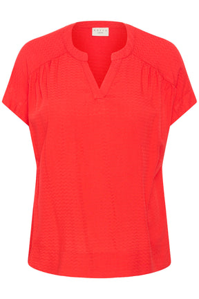 Kaffe Curve Mina Blouse in Poppy Red 