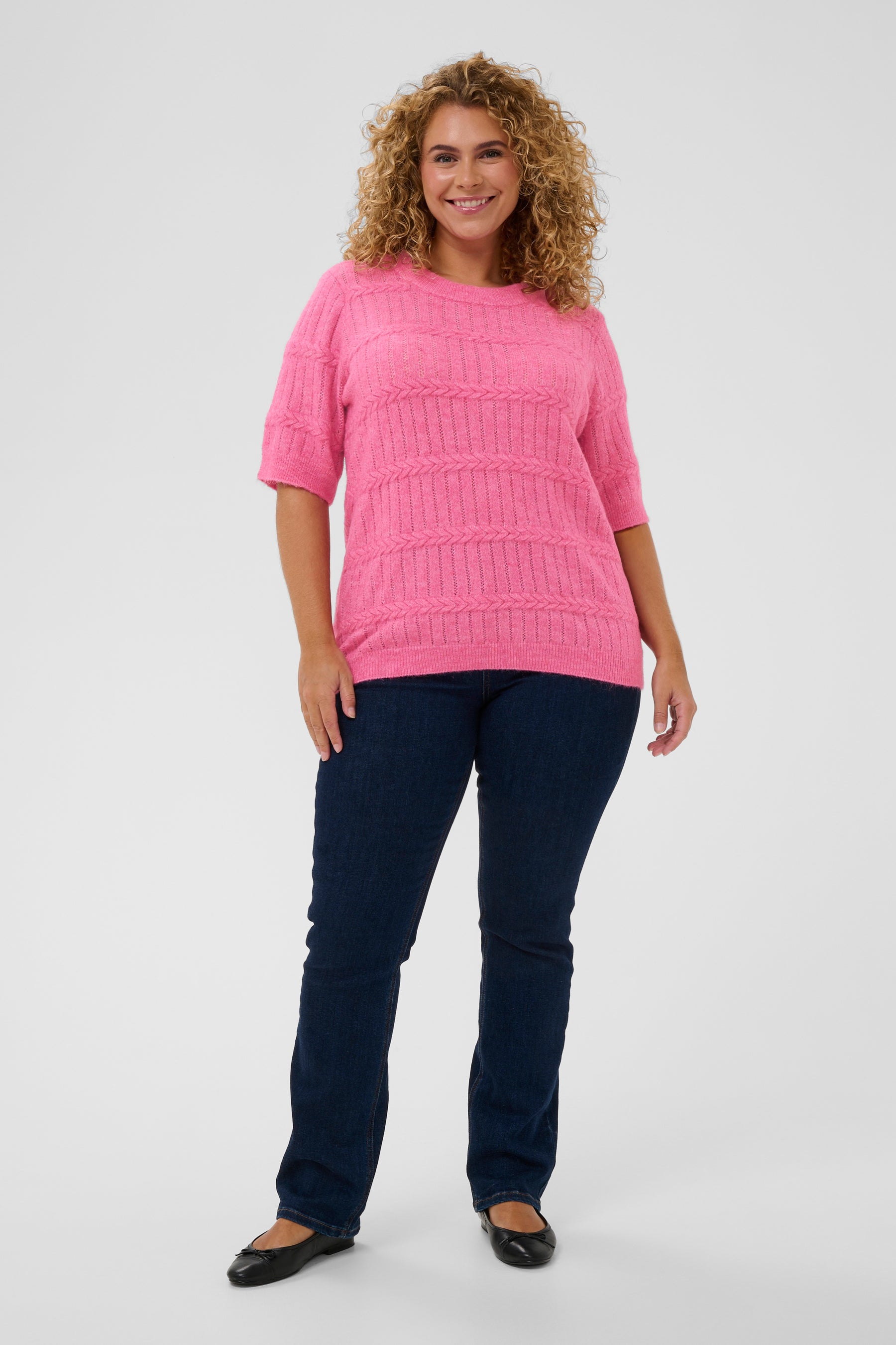 Kaffe Curve Minia Knit Top in Pink