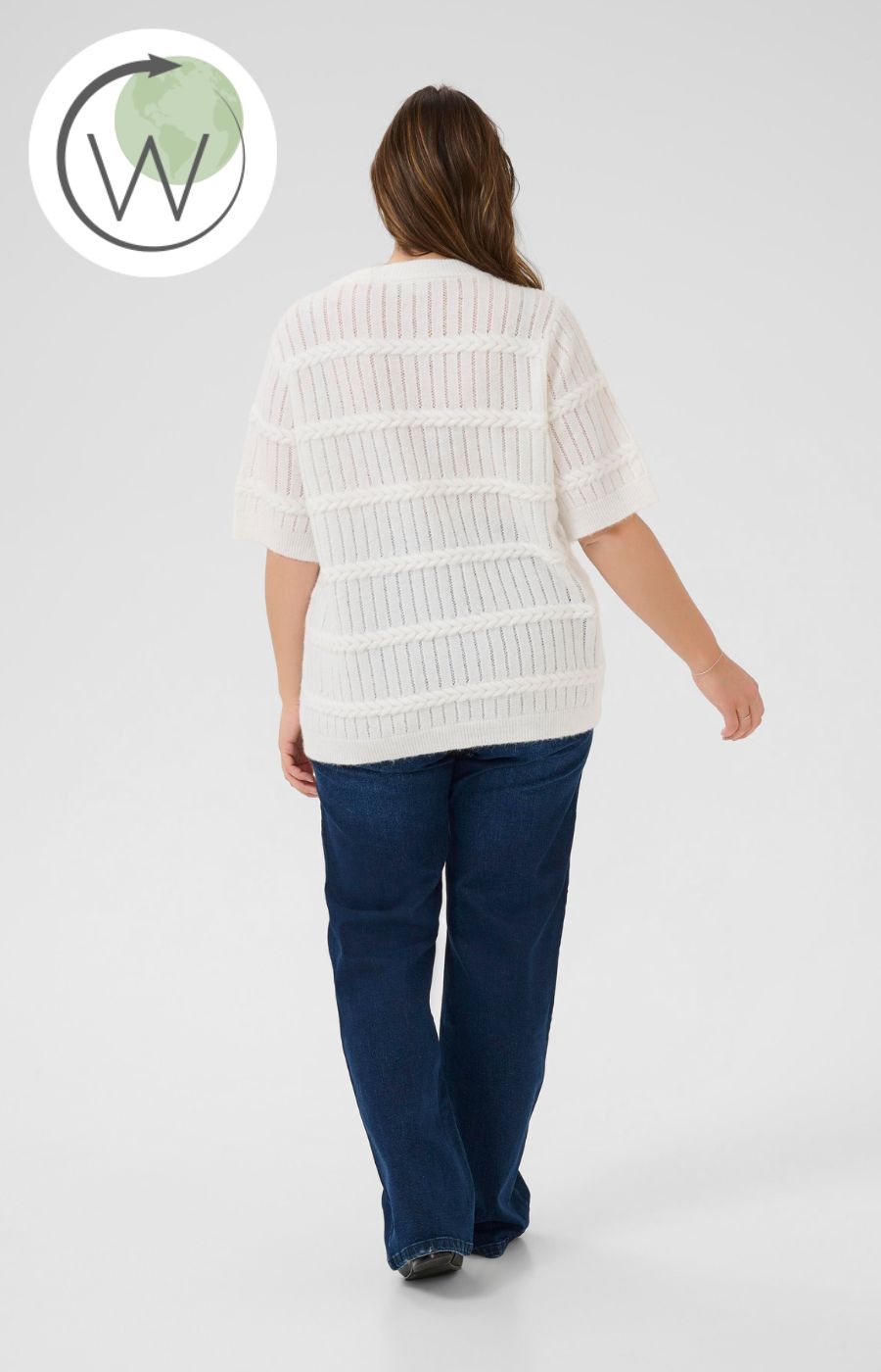 Kaffe Curve Minia Knit Top in White