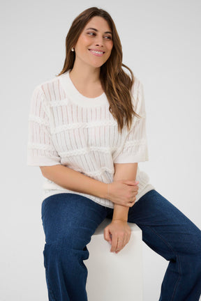 Kaffe Curve Minia Knit Top in White