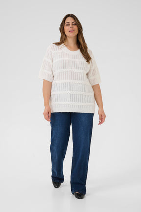 Kaffe Curve Minia Knit Top in White