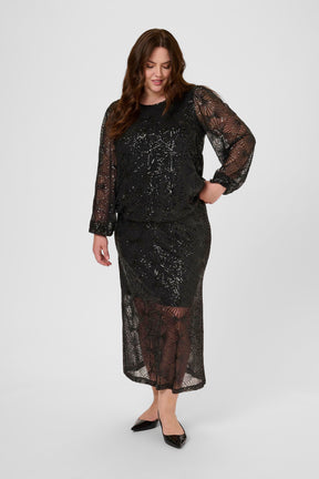 Kaffe Curve Minna Skirt in Black