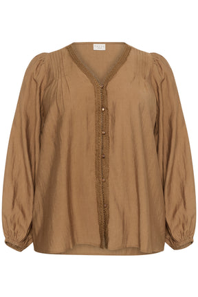 Kaffe Curve Mirana Blouse in Tan