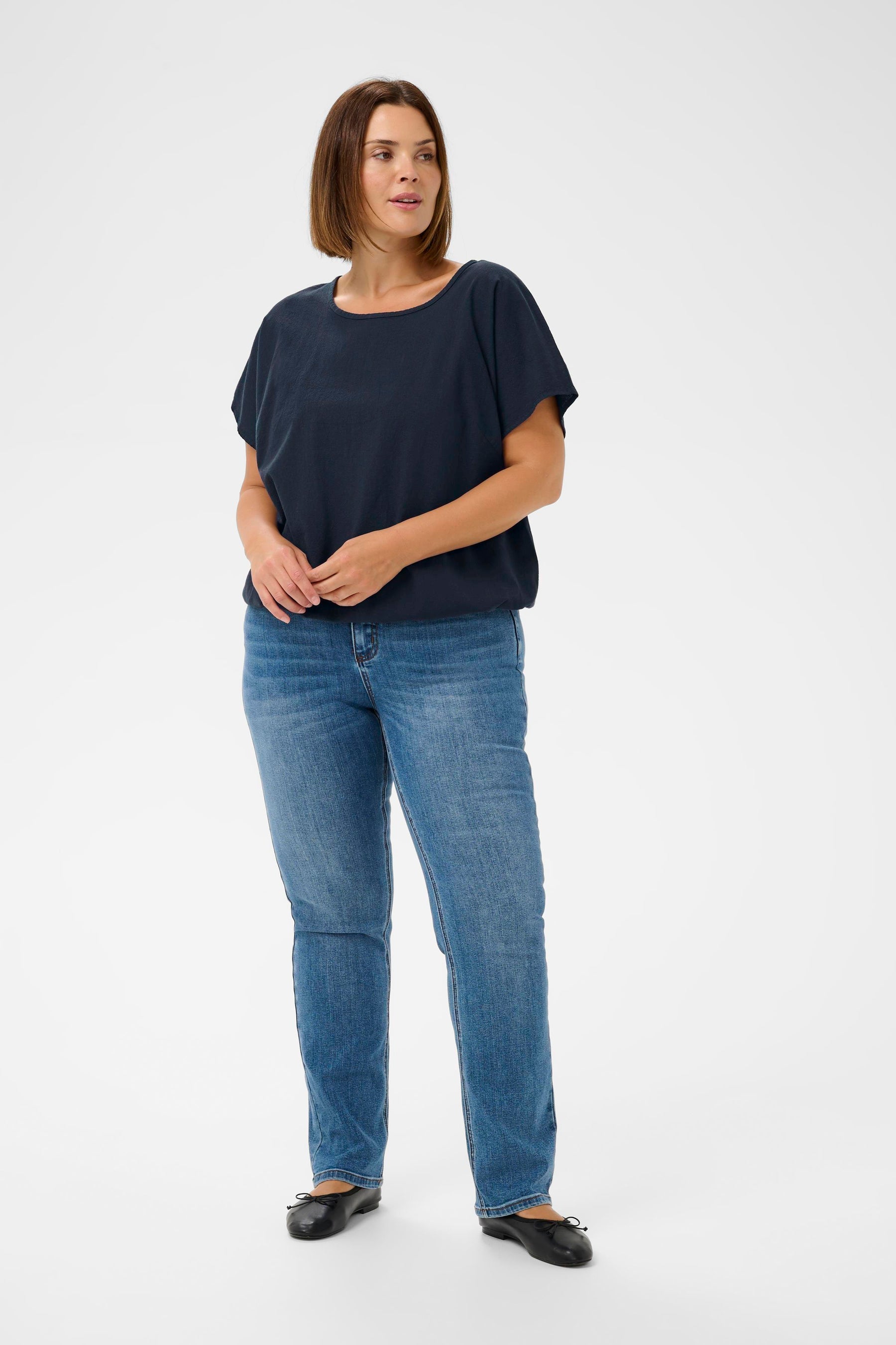 Kaffe Curve Nana Blouse in Navy 