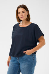Kaffe Curve Nana Blouse in Navy 