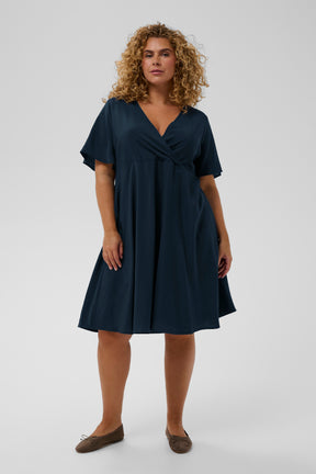 Kaffe Curve Neela Dress in Navy 
