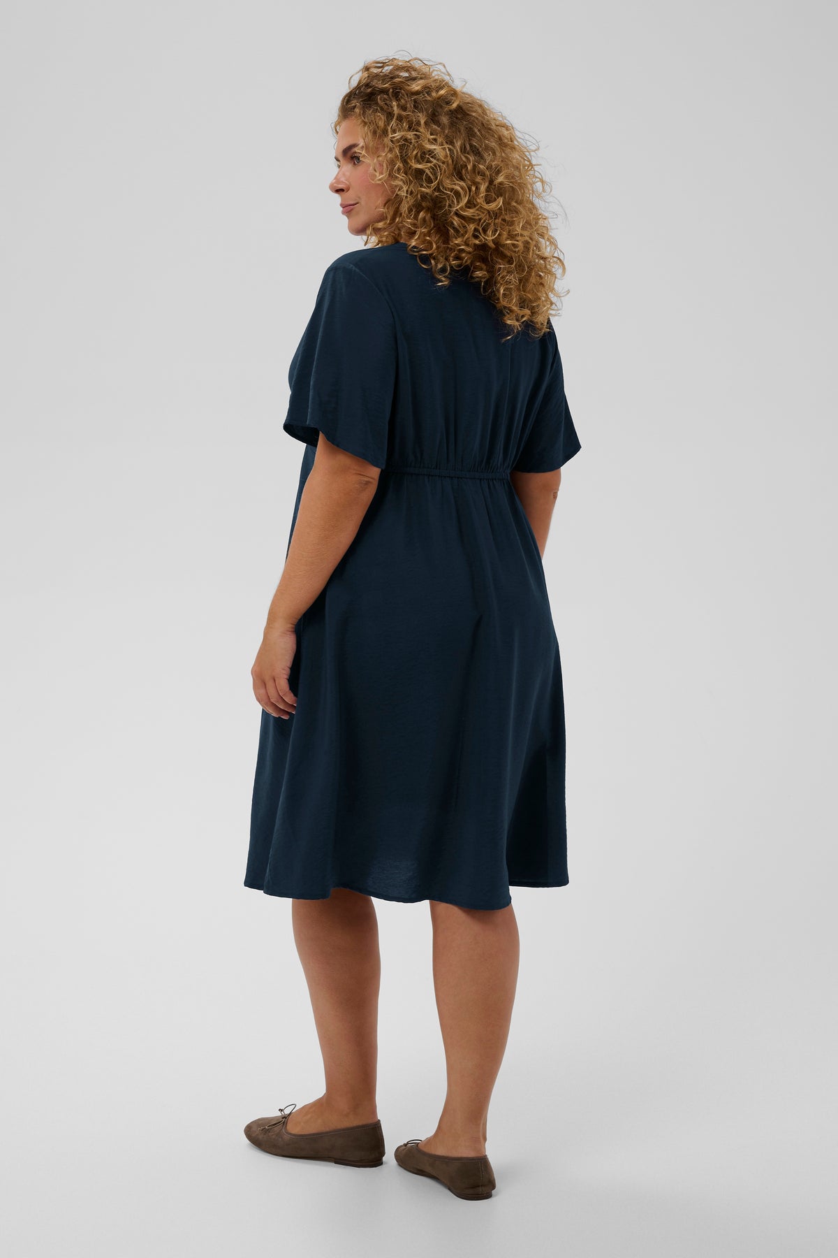 Kaffe Curve Neela Dress in Navy