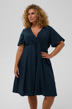 Kaffe Curve Neela Dress in Navy 