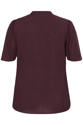 Kaffe Curve Nicola Ruffle Shirt in Fudge 