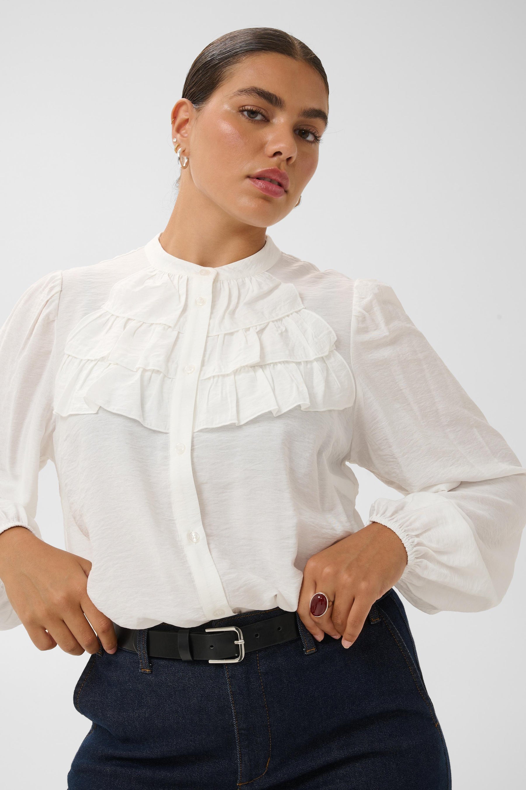 Kaffe Curve Nicola Shirt in White
