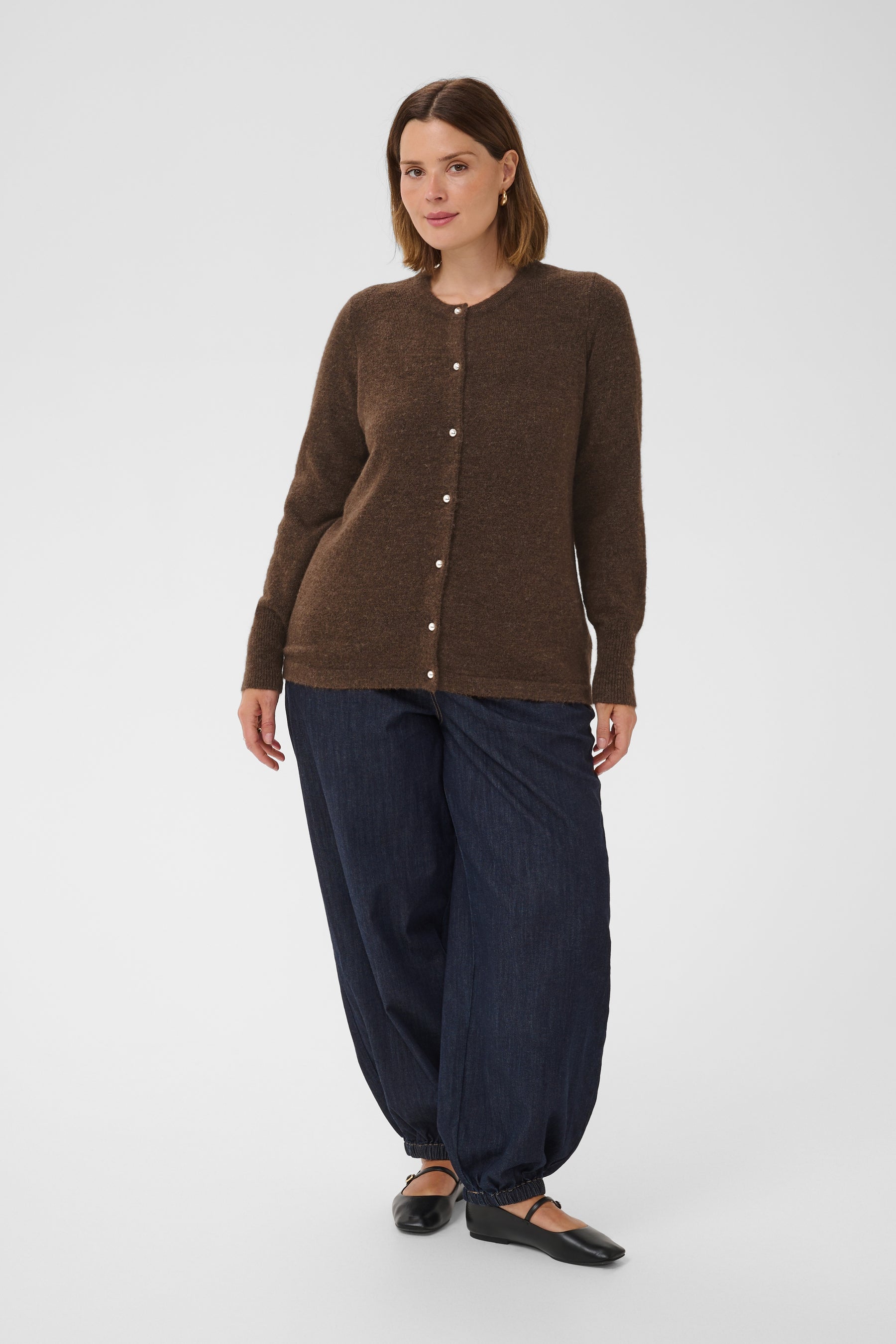 Kaffe Curve Niela Cardigan in Brown 
