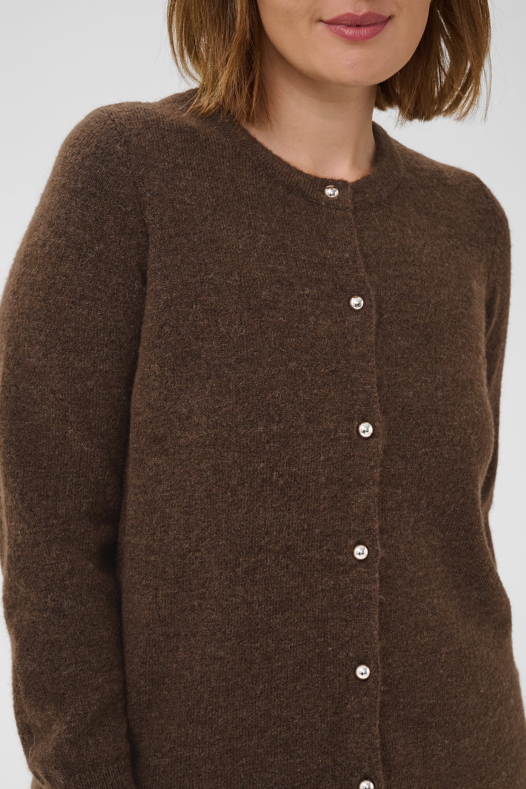 Kaffe Curve Niela Cardigan in Brown 
