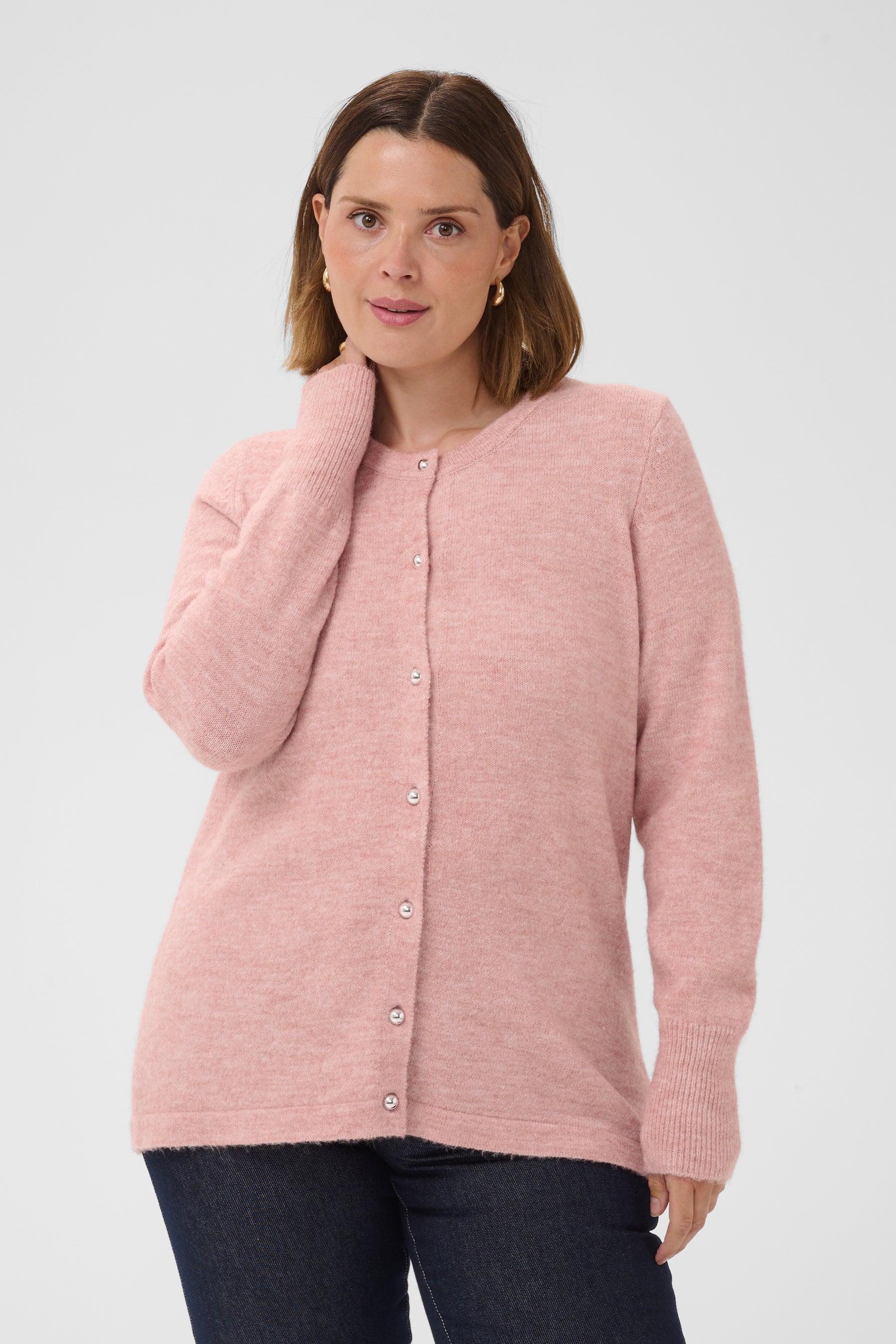 Kaffe Curve Niela Cardigan in Pale Mauve 