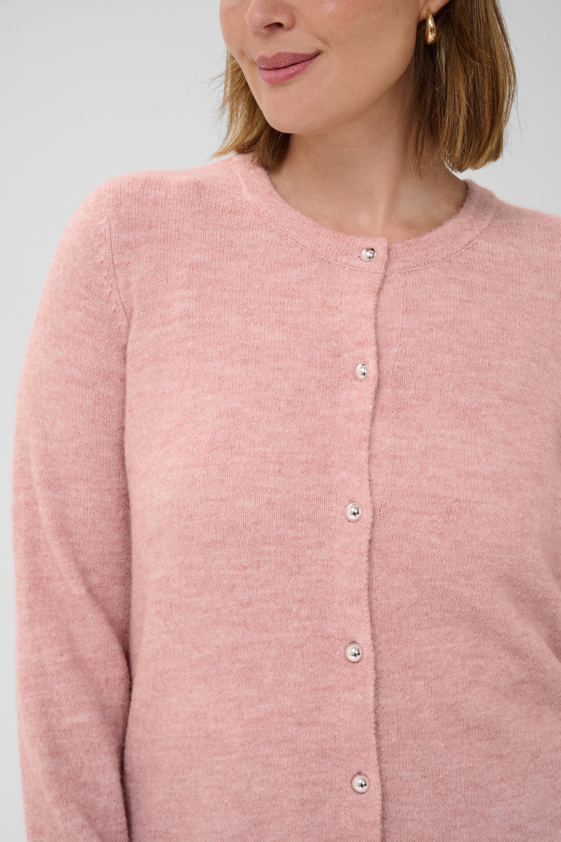 Kaffe Curve Niela Cardigan in Pale Mauve 