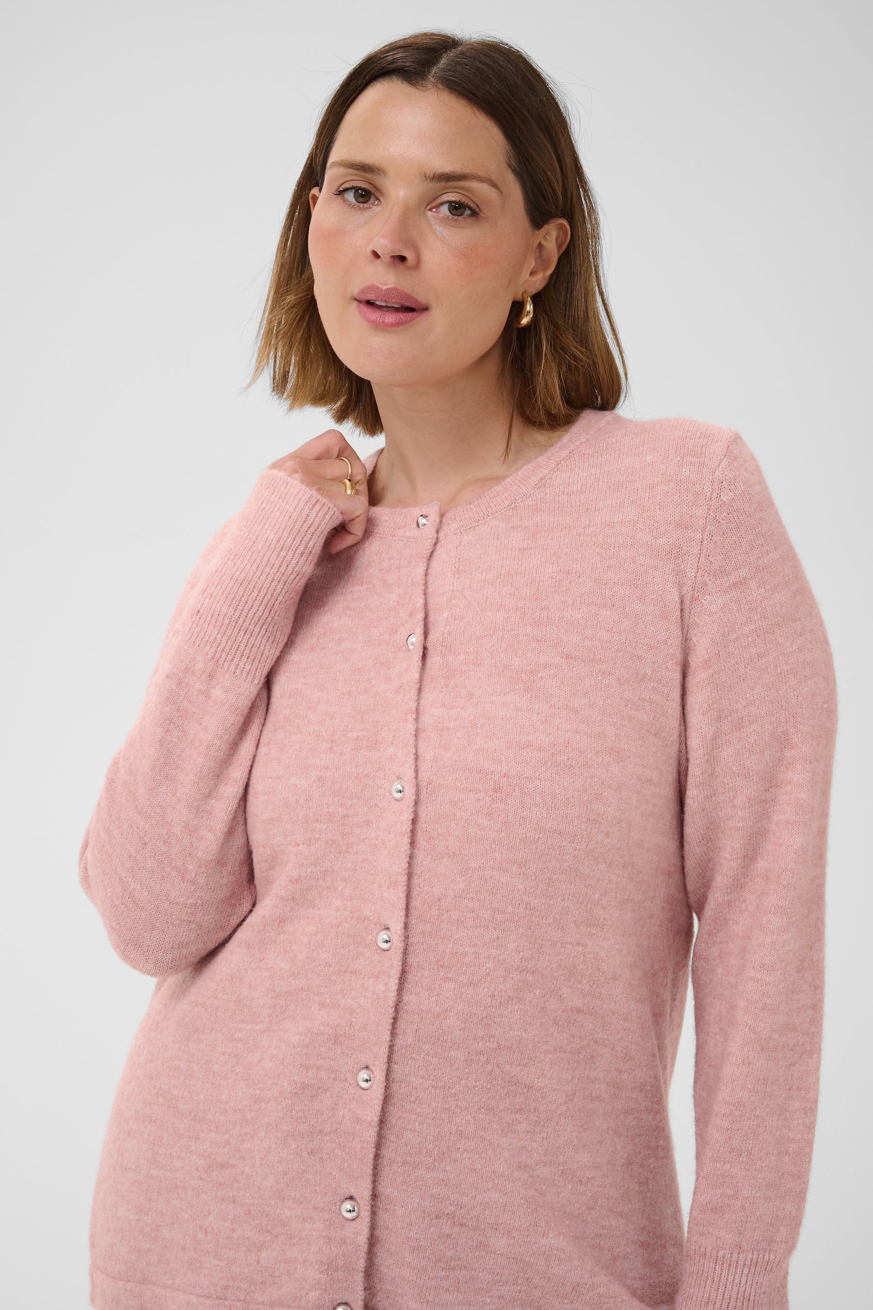 Kaffe Curve Niela Cardigan in Pale Mauve 