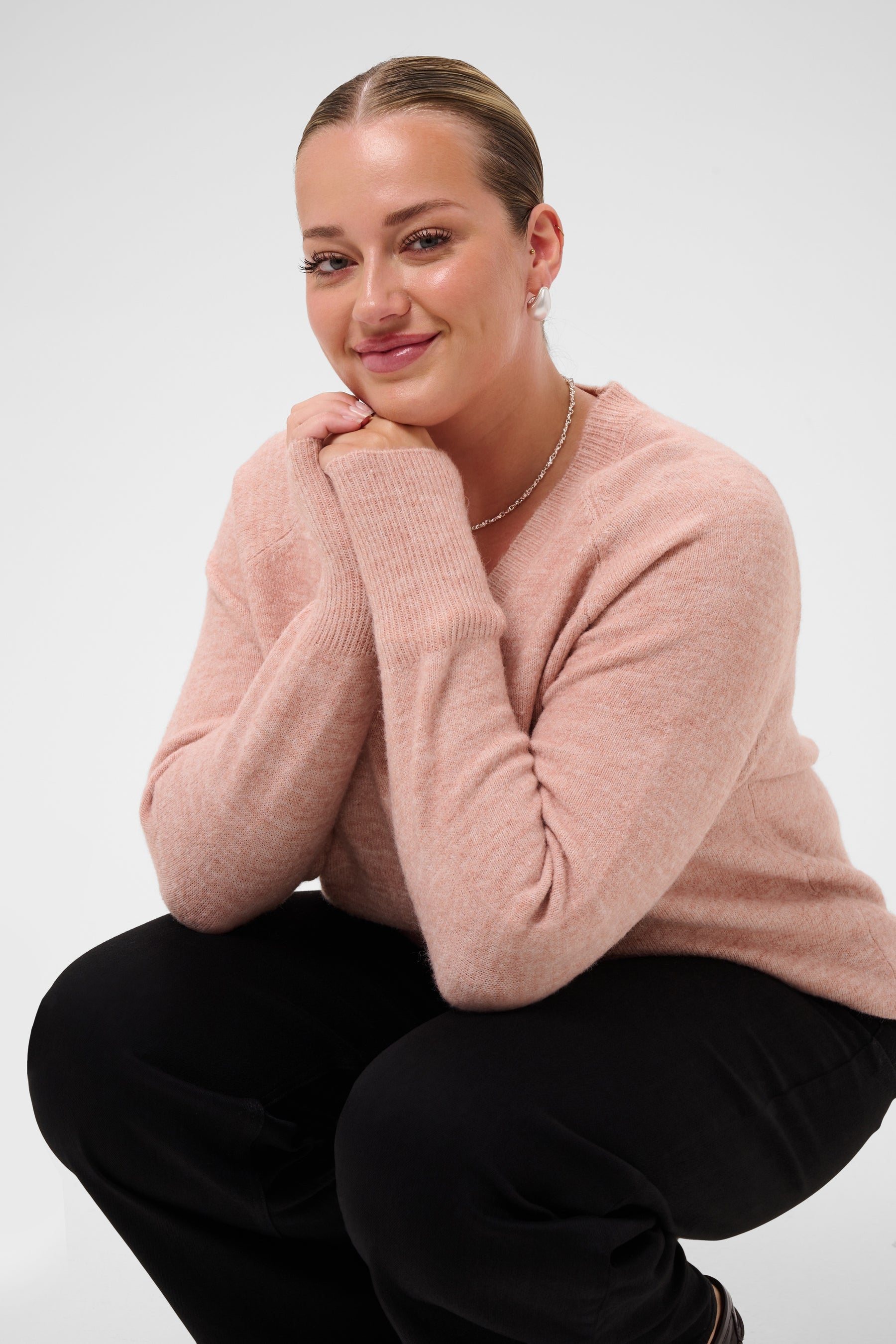 Kaffe Curve Niela Jumper in Pale Mauve 