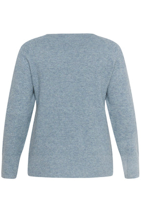 Kaffe Curve Niela V-Neck Jumper in Blue