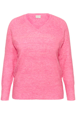 Kaffe Curve Niela V-Neck Jumper in Pink