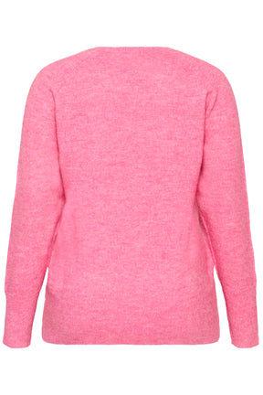Kaffe Curve Niela V-Neck Jumper in Pink