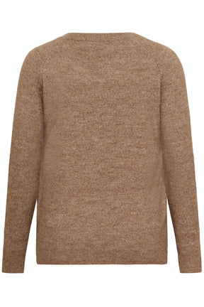 Kaffe Curve Niela V-Neck Jumper in Tan