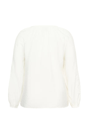 Kaffe Curve Nioma Tie Neck Blouse in White