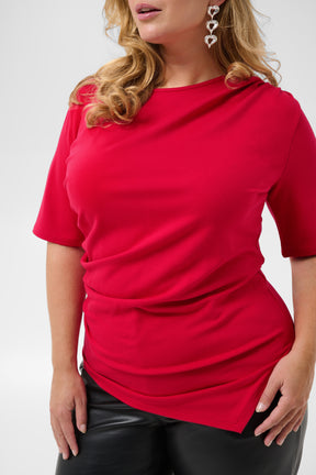 Kaffe Curve Palu T-Shirt in Crimson