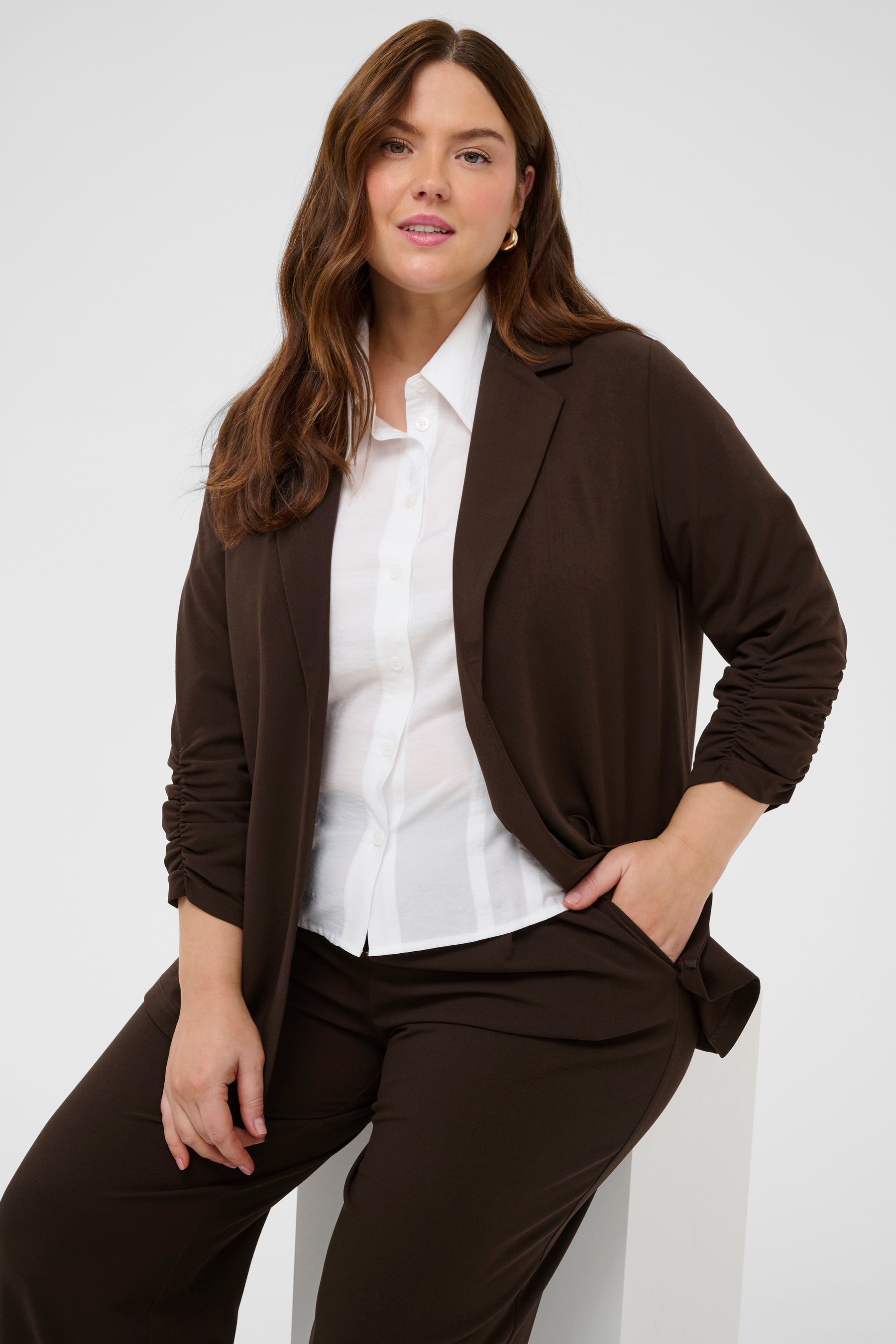 Kaffe Curve Pheolo Blazer in Brown  