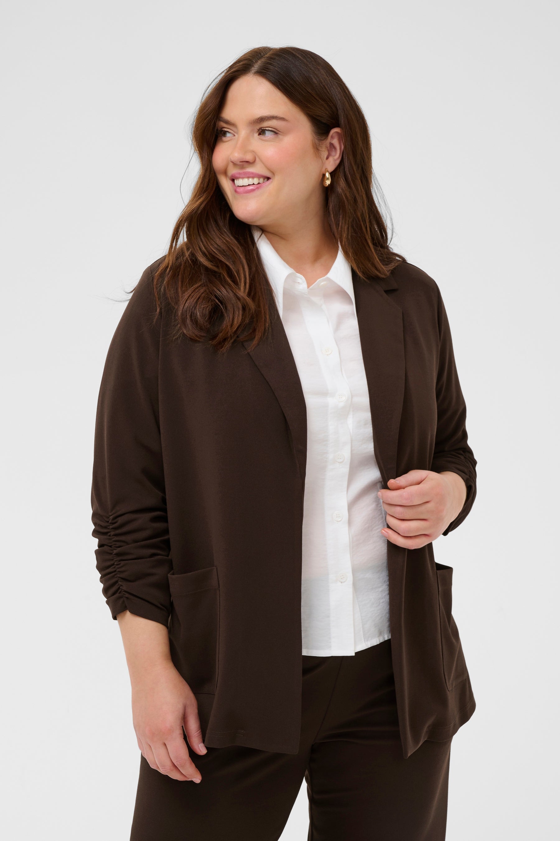 Kaffe Curve Pheolo Blazer in Brown  