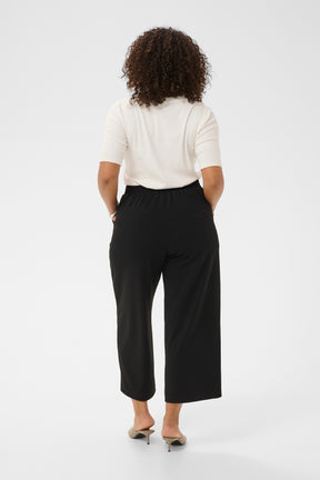 Kaffe Curve Pheolo Trousers in Black, ankle grazing black trousers 
