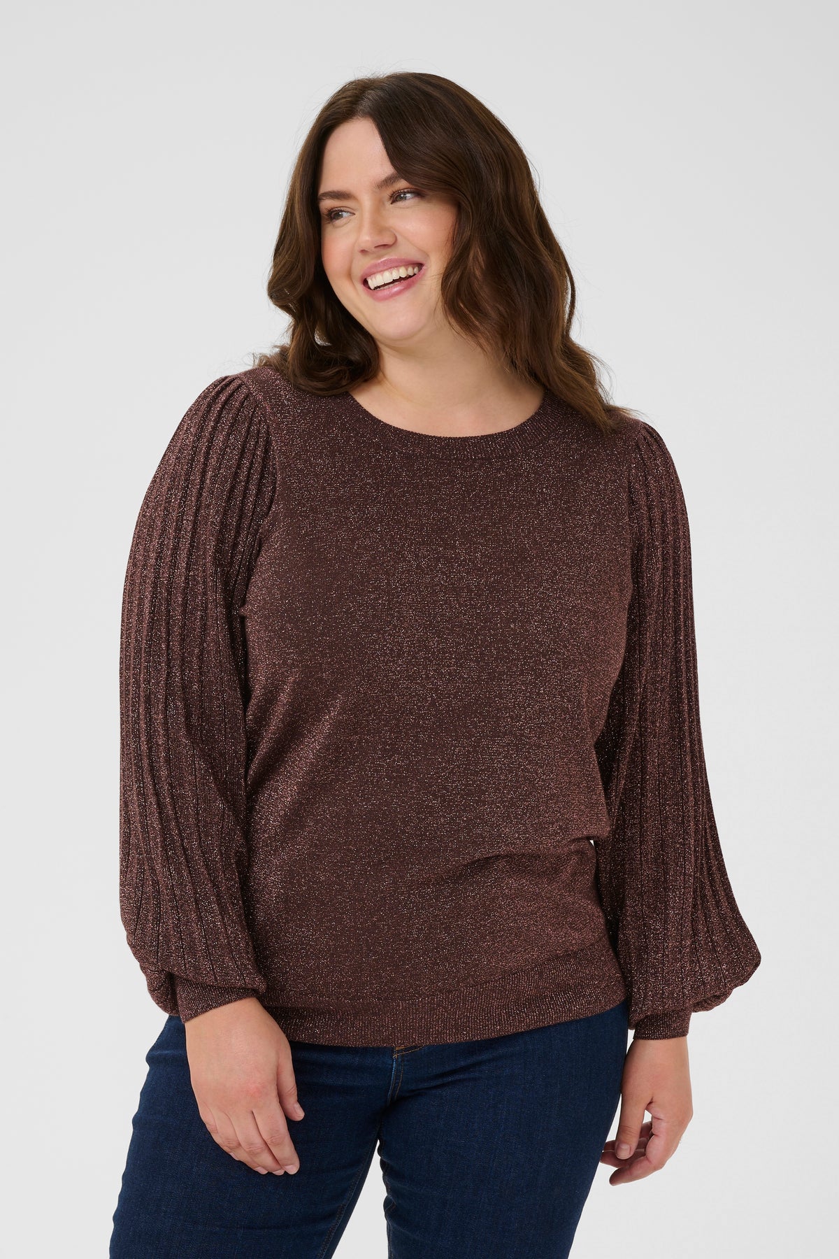 Kaffe Curve Regitta Jumper in Chocolate