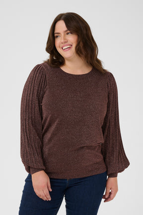 Kaffe Curve Regitta Jumper in Chocolate