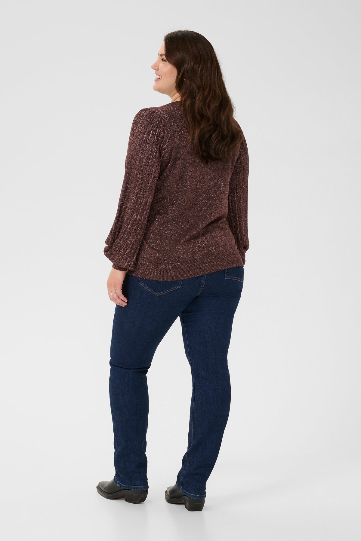 Kaffe Curve Regitta Jumper in Chocolate