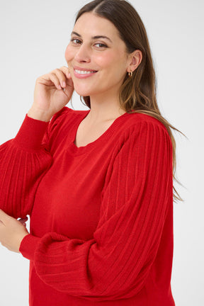 Kaffe Curve Regitta Jumper in Red