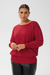 Kaffe Curve Regitta Knit Jumper in Crimson 