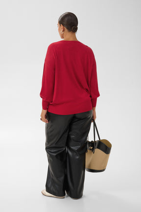 Kaffe Curve Regitta Knit Jumper in Crimson 