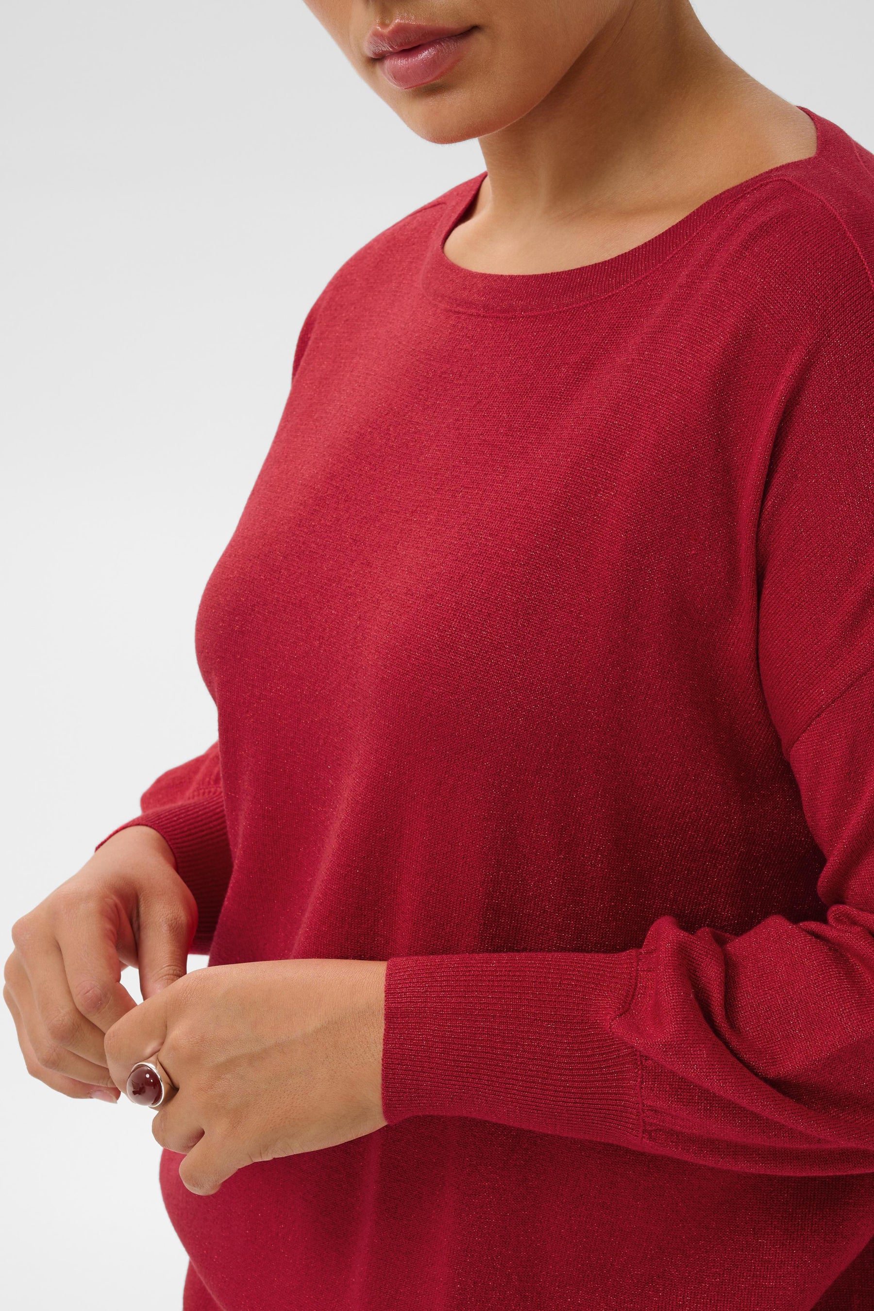 Kaffe Curve Regitta Knit Jumper in Crimson 
