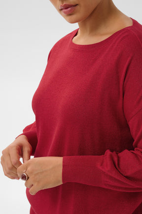 Kaffe Curve Regitta Knit Jumper in Crimson 