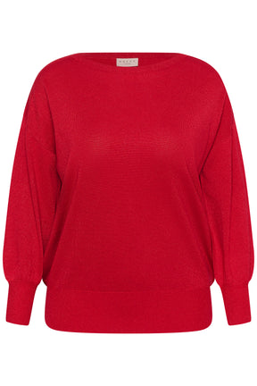 Kaffe Curve Regitta Knit Jumper in Crimson. 