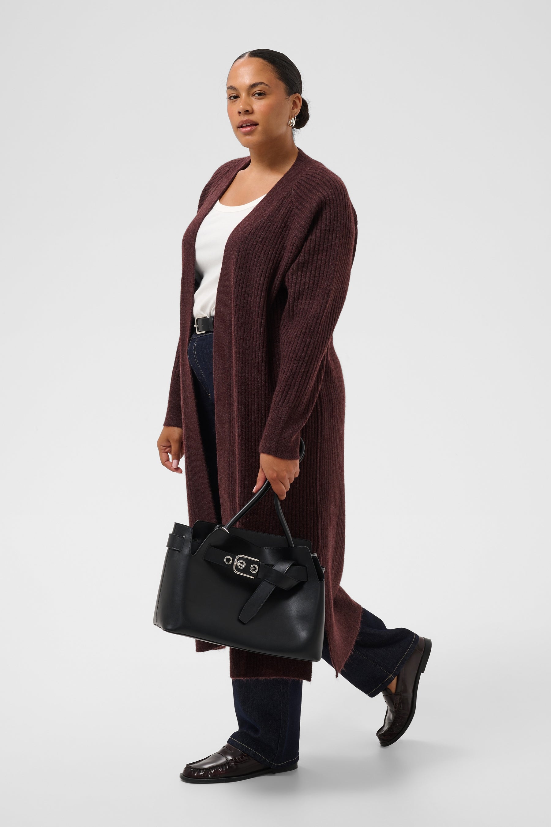 Kaffe Curve Rinye Cardigan in Fudge 