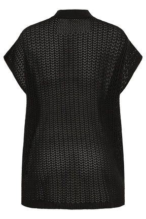Kaffe Curve Rosa Poncho in Black