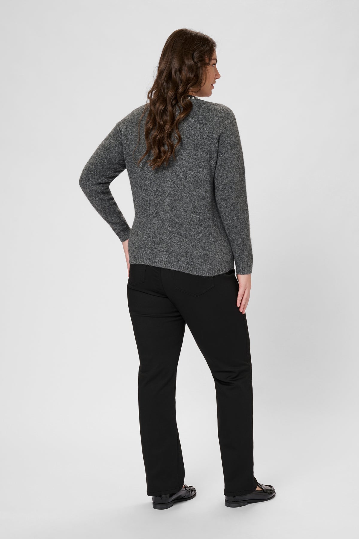 Kaffe Curve Roxia Cardigan in Grey