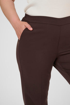 Kaffe Curve Sakira Crop Trousers in Brown