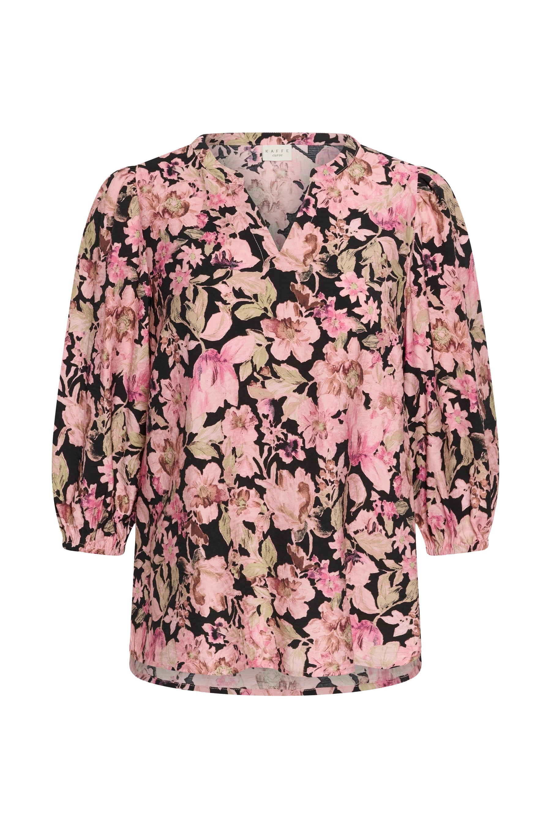 Kaffe Curve Sarina Blouse in Pink Flower 