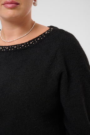 Kaffe Curve Selia Knit Top in Blackv 