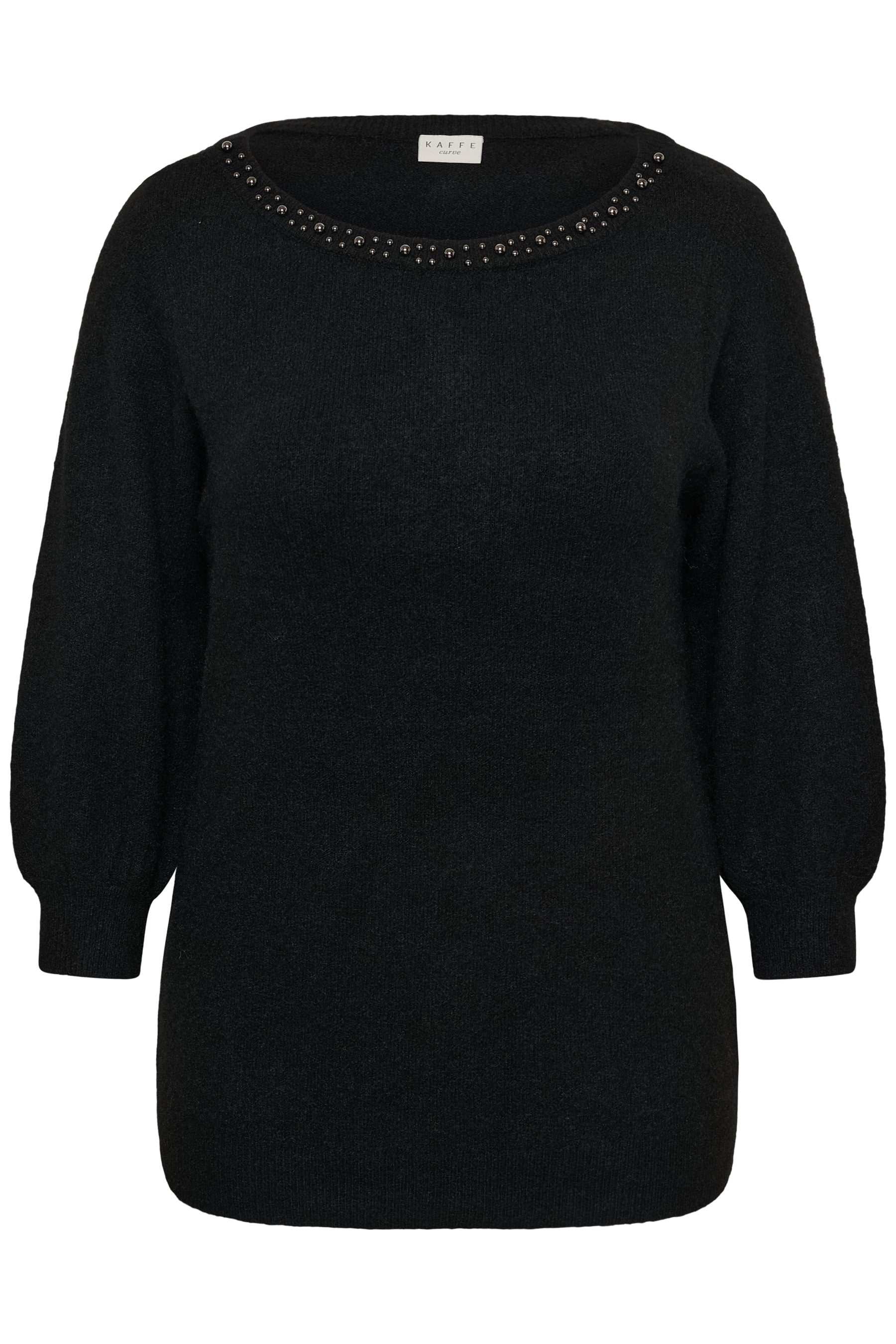 Kaffe Curve Selia Knit Top in Black 