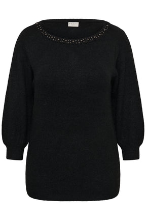 Kaffe Curve Selia Knit Top in Black 