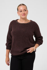 Kaffe Curve Selia Knit Top in Fudge 