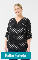 Kaffe Curve Sida Dot Blouse in Black