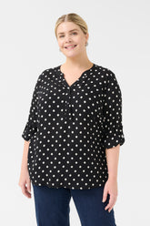 Kaffe Curve Sida Dot Blouse in Black
