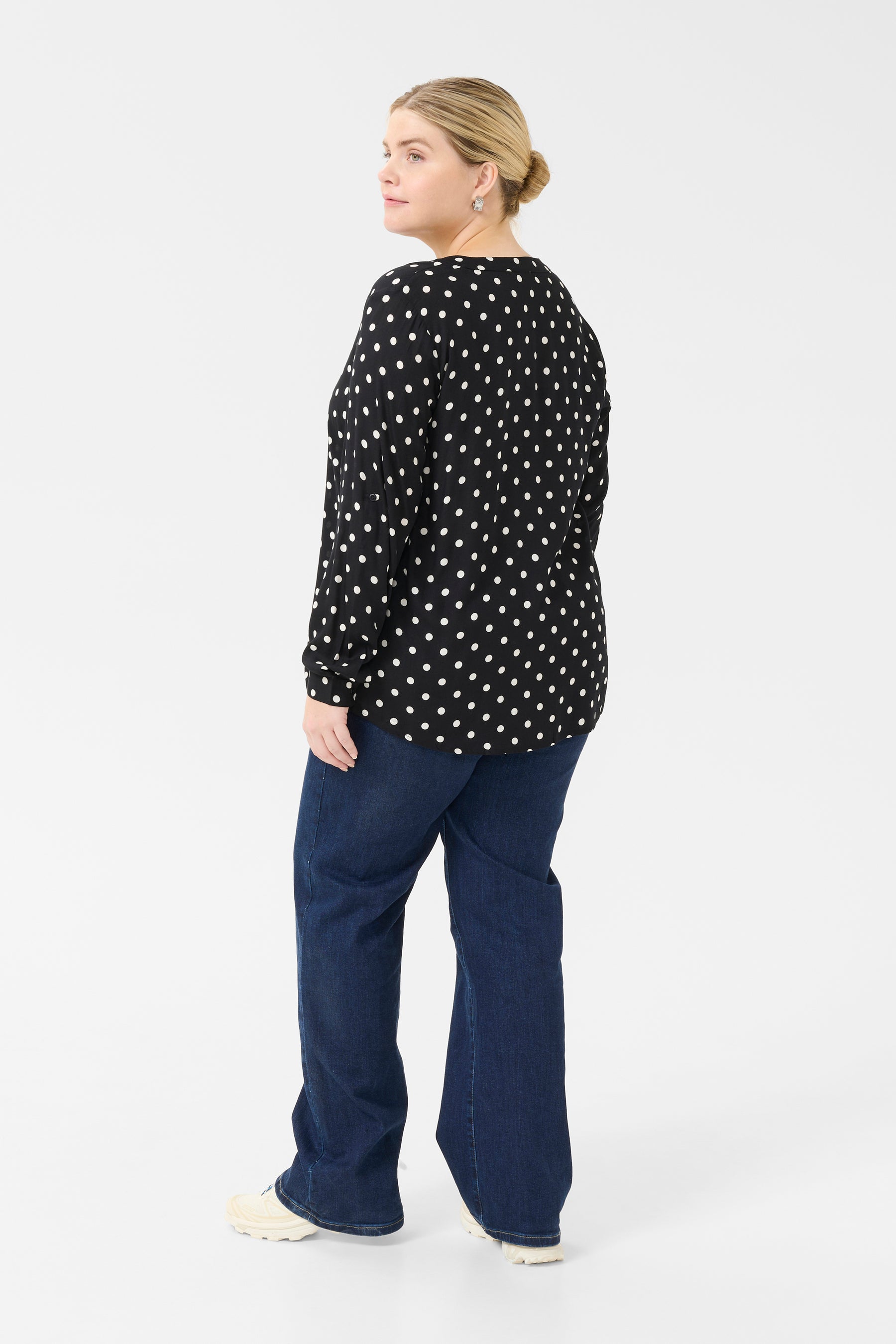 Kaffe Curve Sida Dot Blouse in Black